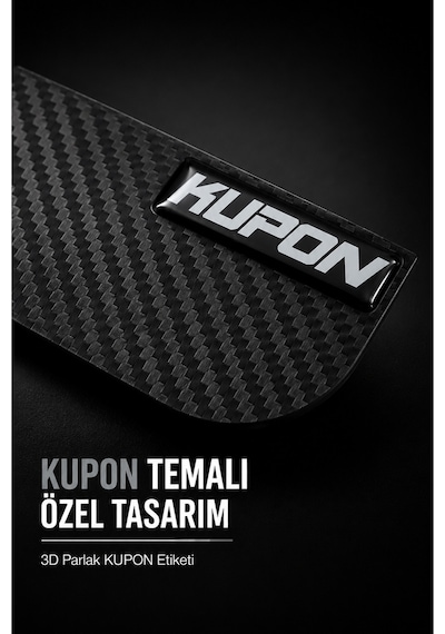 Kupon Logolu Karbon Desenli Yan Ayna Yağmur Koruyucu Siperlik 2'li Set
