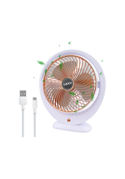 Ayrex Usb Masa Vantilatörü Elektrikli Mini Masa Vantilatörü 3 Hız Ayarlanabilir Güçlü Rüzgar 360 Döndürme