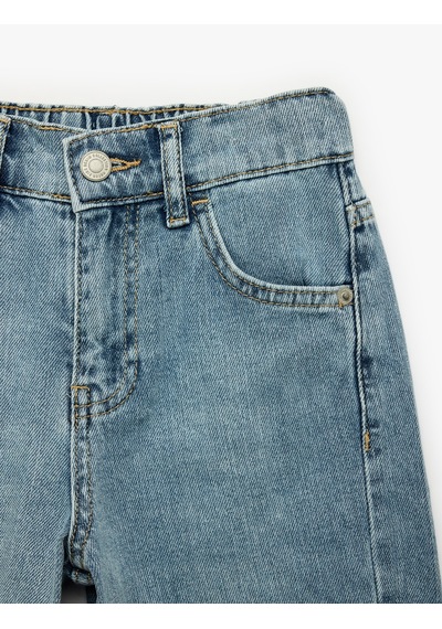 Koton Pamuklu Cep Detaylı Rahat Kesim Denim Pantolon Lıght Indıgo 7wkb40017td Açık Mavi