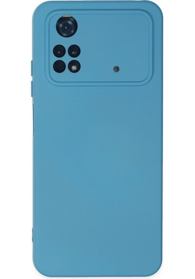 Cosmotex Newface Xiaomi Poco M4 Pro 4g Kılıf Nano İçi Kadife Silikon - Mavi