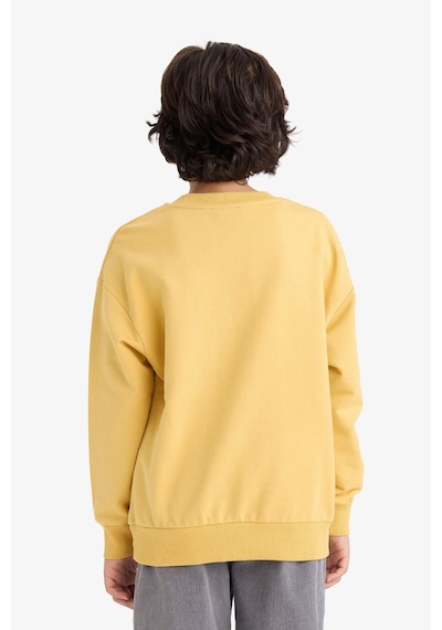 Defacto Erkek Çocuk Oversize Geniş Kalıp Baskılı Sweatshirt Kumaşı Sweatshirt G6170a826spyl502 Sarı-yl502