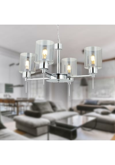 Goldie 4 Lü Krom Kaplama Modern Yatak Odası  Salon Avize