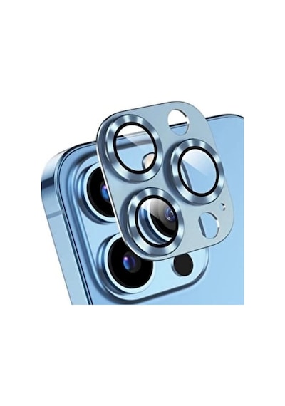 Apple Uyumlu iPhone 14 Pro / 14 Pro Max Metalik Seri Kamera Lens Koruyucu Mavi Mavi