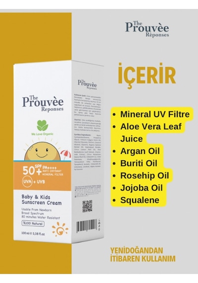 The Prouvee Reponses 50 Spf Bebek Çocuk Güneş Kremi 100ml