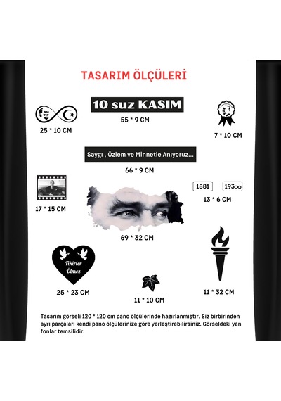 10 Kasım Atatürk'ü Anma Okul Panosu Tasarımı