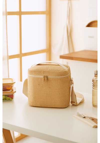 Ocean Home Textile Orta Boy Jüt Soğuk Tutan Çanta 23 X 16 X 23 Cm Bej