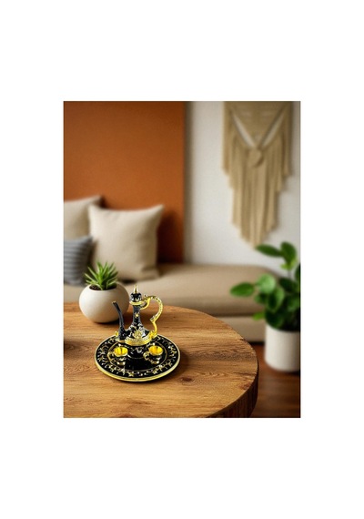 Taş Detaylı Dekoratif Likör Takımı 6 Parça Mıknatıslı Tepsi Üzerinde Sabit Taşlı Takım 8x7 CM 728348246
