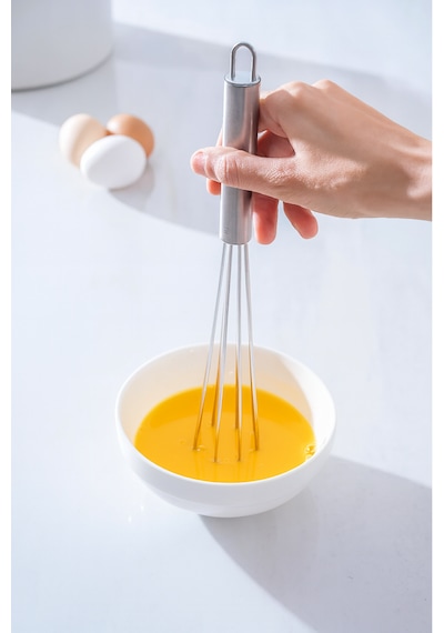 Paslanmaz Çelik Top Uçlu Çırpıcı - Sos Karıştırıcı - Kek Yumurta Çırpıcı - Krom Saplı Krom