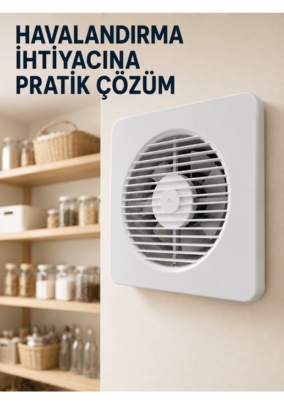 150 Mm Dekoratif Aspiratör 20,8 X 20,8 Cm 20 W 320 M³/h Duvar Ve Tan Tipi Halandırma Fanı