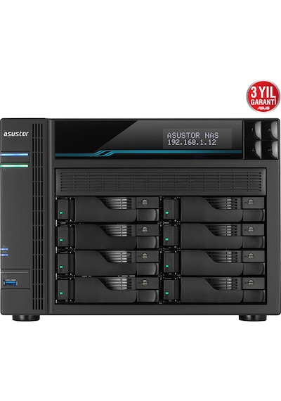 Asustor 8diskli Atom Qc-40gb Ram-2-10gbe Nas Server As6508t 44385