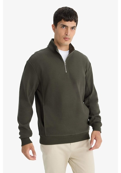 Defacto Regular Fit Yarım Fermuarlı Sweatshirt E9629ax25aukh324 Haki-kh324