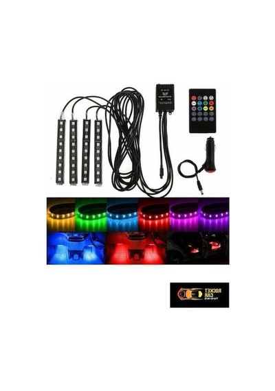 Lurrea 12 Led Kumandalı Oto Ayak Altı Şerit Araç İçi Aydınlatma Otomatik Ayak Altı Aydınlatma