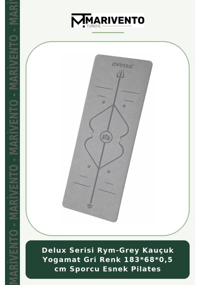 Delux Serisi Rym-grey Kauçuk Yogamat Gri Renk 183 68 0,5 Cm Sporcu Esnek Pilates