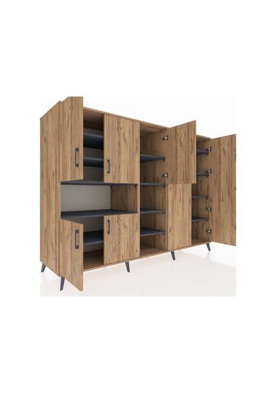 Kronos Dolap 13 Raflı 7 Kapaklı 220x59x163 Çam-çam/antrasit Atlas Çam/antrasıt - Atlas Çam Kronos Dolap 13 Raflı 7 Kapaklı 220x59x163 Çam-çam/antrasit Atlas Çam/antrasıt - Atlas Çam
