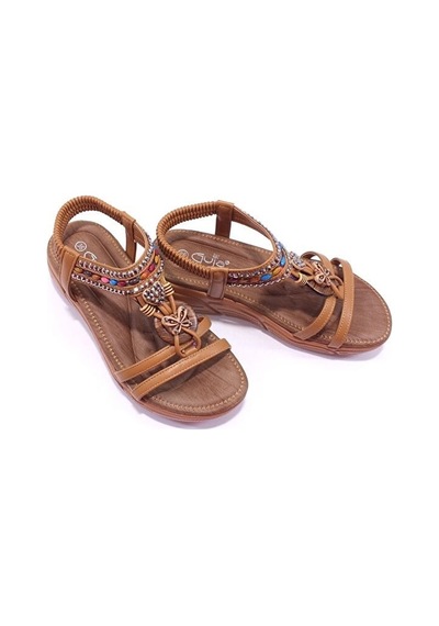 Guja 25y154-2 Cy Camel Kadın Yazlık Deri Sandalet