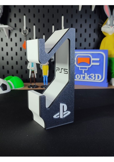 Ps5 Dualsense Çift Oyun Kolu Standı 3d Baskı Masaüstü Tutucu Siyah - Beyaz
