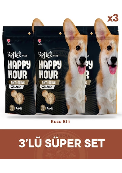 Reflex Happy Hour  Collagen Köpek Ödül Maması 3lü Fırsat 3x60gr