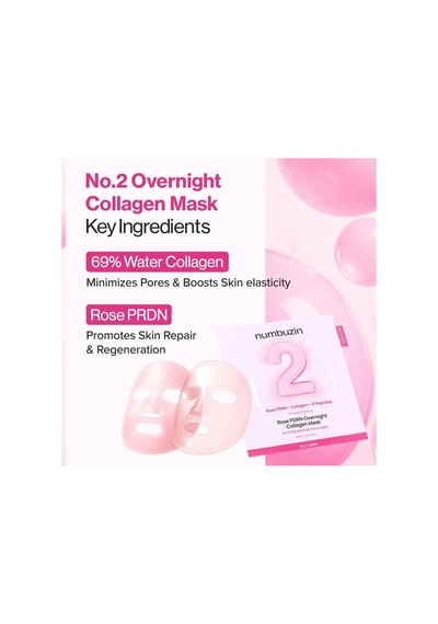 Numbuzin No.2 Rose Pdrn Kolajen İçeren Kozmetik Kağıt Yüz Maskesi 33 Ml