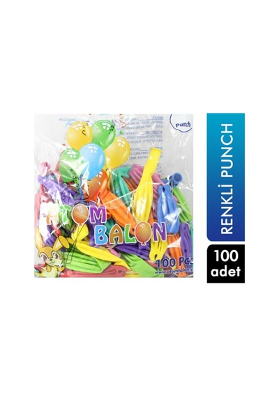 Balon Punch İpli 100'lü Paket Çok Renkli
