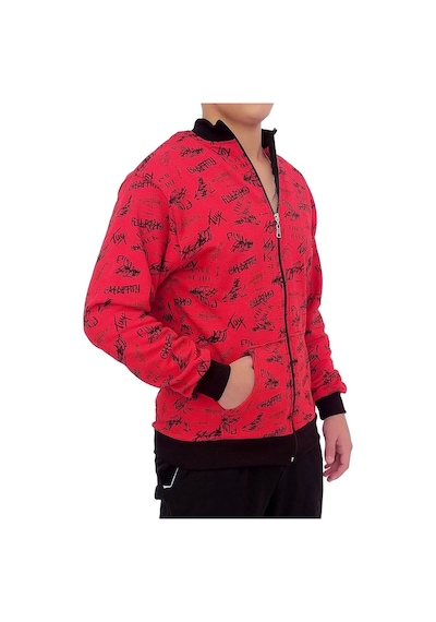Wingetstar Erkek Sweatshirt Kırmızı Yazılı Desen Kırmızı-yazılı