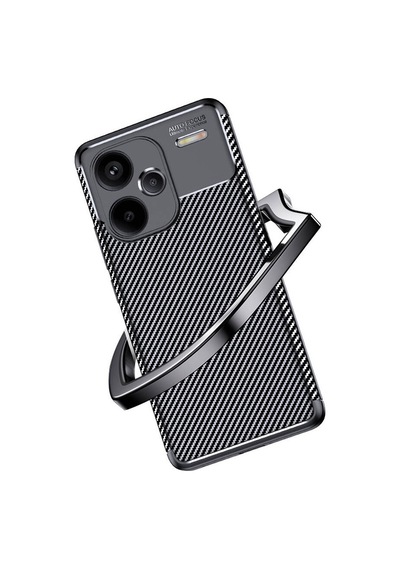 Vendas Xiaomi Redmi Note 13 Pro Plus 5g Uyumlu Kılıf Deep Dizayn Karbon Görünümlü Auto Focus Kılıf Siyah