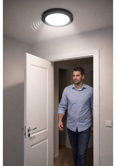 Noas Yl14 1810 S Sıva Üstü 20w Siyah Kasa Sensörlü Led Armatür 6400k Beyaz Işık