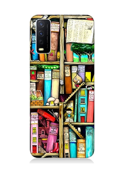 Vivo Y20s Uyumlu Silikon Kılıf Kitaplık Ve Raflar Books Shelf