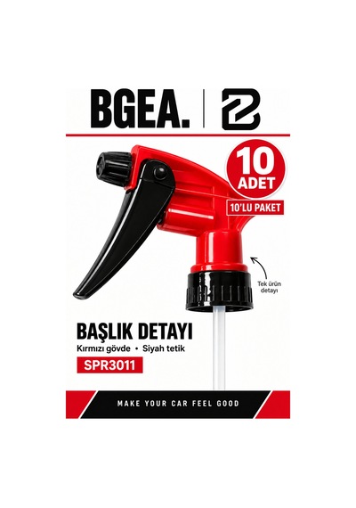 Bgea Trigger Sprey Başlığı Kırmızı Siyah 28/400 10'lu