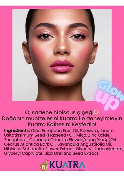Hibiscus Magic Doğal İçerikli Çok Amaçlı Allık, Ruj, Göz Farı Makyaj Beraberinde Çok Değerli Besleyici Cilt Bakımı Kiremit