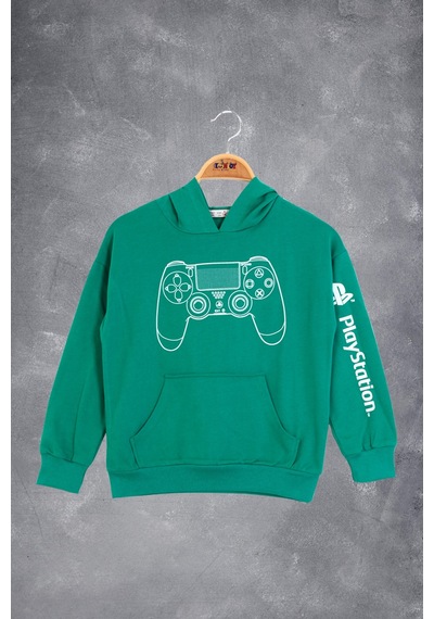 Toontoy Kids Toontoy Erkek Çocuk Konsol Baskılı Sweatshirt Yeşil
