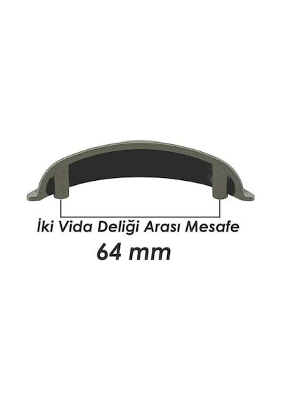 Bayraktar Cansu Modeli Düz Siyah Kulp 64mm B-45-64-02 Çok Renkli