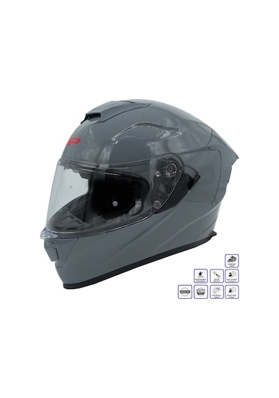 Gp Kompozit Mks008-ng Yarış Spoiler Güneş Vizörlü Şeffaf Full Face Motosiklet Kaskı Çok Renkli