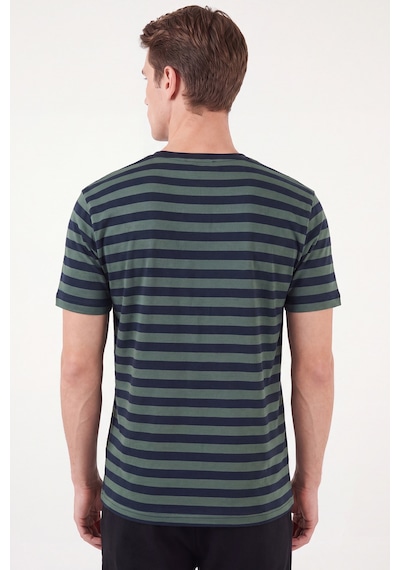 Buratti Çizgili Pamuklu Relaxed Fit Bisiklet Yaka T Shirt Erkek T Shirt 5904078 Nefti-lacivert