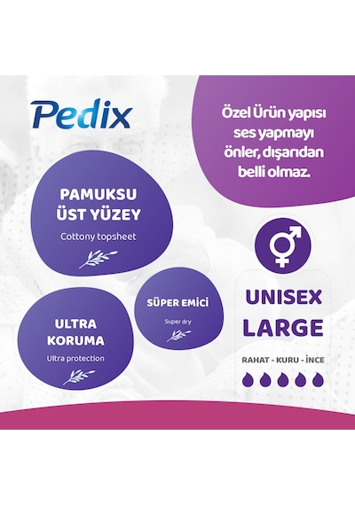 Pedix Mesane Pedi Unisex Büyük Boy Large L 10'Lu x 3 30'Lu