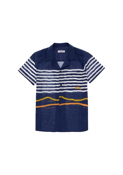U.S. Polo Assn. Erkek Çocuk Lacivert Kısa Kollu Comfort Gömlek 50306574-VR033