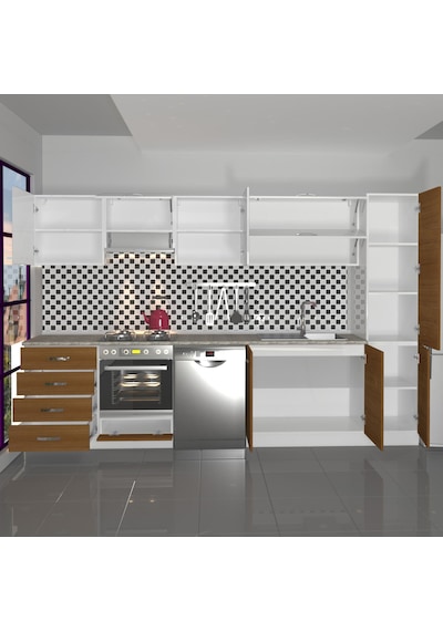 Decoraktiv Elite 325yq Ankastre Fırın Modüllü Mdf Hazır Mutfak Dolabı - Tezgah Dahil - Ceviz - Beyaz Beyaz - Ceviz Decoraktiv Elite 325yq Ankastre Fırın Modüllü Mdf Hazır Mutfak Dolabı - Tezgah Dahil - Ceviz - Beyaz Beyaz - Ceviz