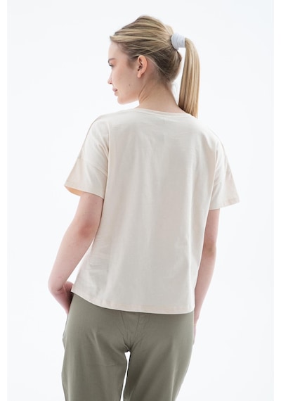Fashion Friends Baskılı %100 Pamuklu Bluz Bej Bej