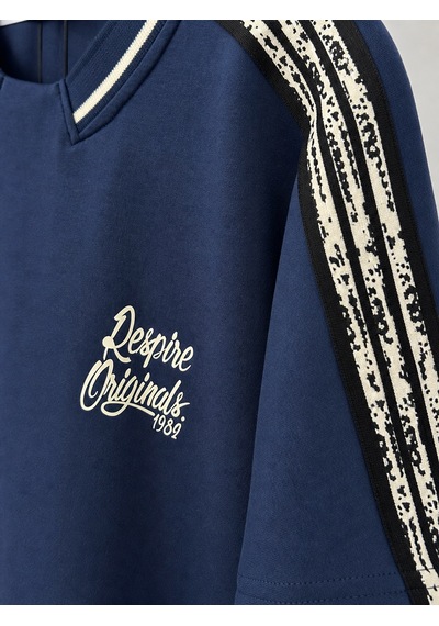 Respire Erkek Originals Şerit Detaylı Regular Fit Eşofman Takımı Lacivert