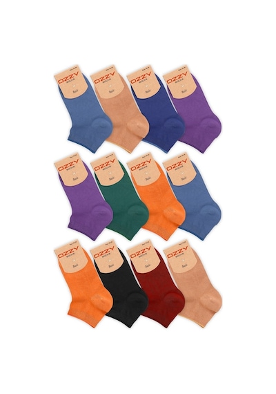 Ozzy Socks 12 Çift Bambu Kadın Dikişsiz Patik Çorap 4 Mevsim Dayanıklı Topuk (538877331) Çok Renkli