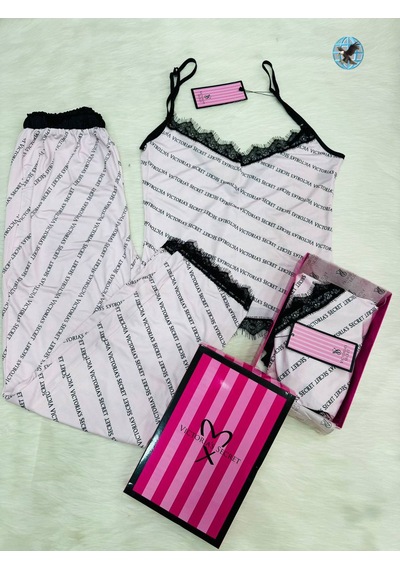 Victoria's Secret Bayan Pijama Takımı Ekru - Pembe