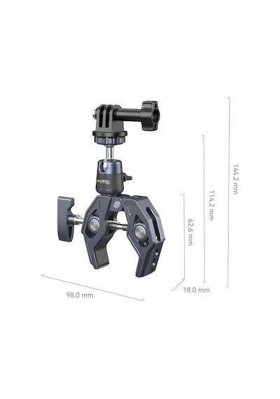 Smallrig 4102b Aksiyon Kameraları İçin 360 Küresel Başlık Montajlı Süper Kelepçe