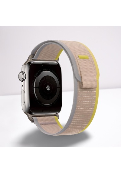 Apple Uyumlu  Watch 42mm 44mm 45mm 49mm 1/2/3/4/5/6/se/7/8/ultra Akıllı Saat Silikon Kordon Ve Kayışı Trail Loop Gri Sarı
