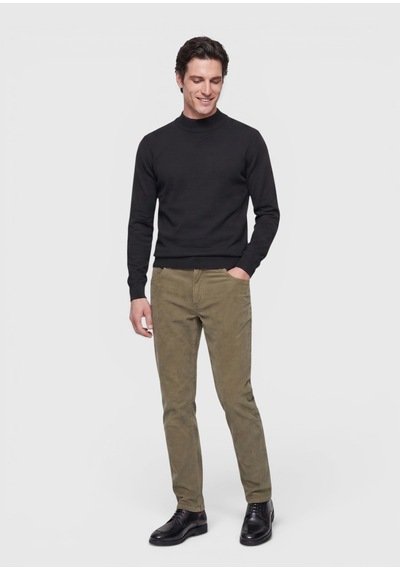 Ramsey Açık Yeşil Düz Dokuma Slim Fit Kadife Casual Pamuk Karışımlı Pantolon