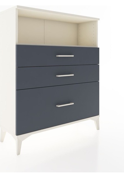 Arges Şifonyer Tek Raflı 3 Çekmeceli 88x30x106 Aytaşı-antrasit Aytaşı