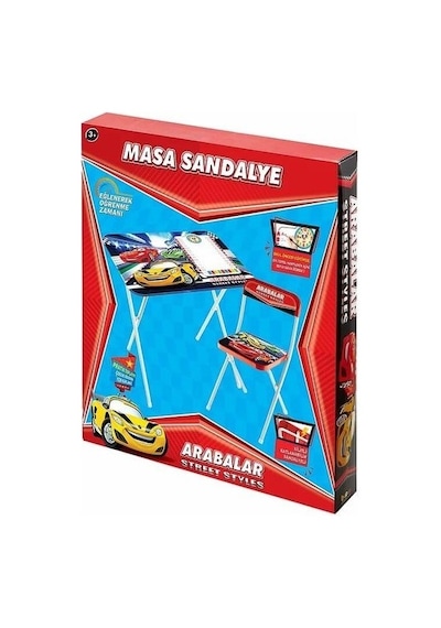 Ders Çalışma Masası Araba Desenli Katlanır Çalışma Masası