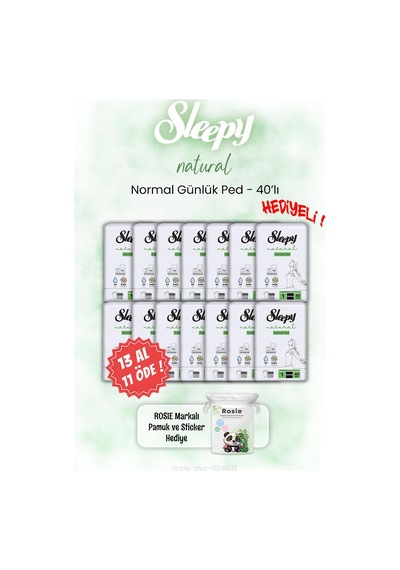 Sleepy 13 Al 11 Öde Natural Normal Günlük Ped 40'lı Ve Rosıe