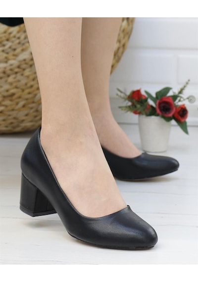 Nesil Shoes Bln 110 Siyah Kumaş Günlük Topuklu Kadın Ayakkabı-siyah Kumaş Siyah Kumaş