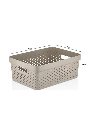 2'li Set Penta Düzenleyici Sepet, Mutfak Banyo Dekoratif Çok Amaçlı Organizer Kapaksız 11.5 L Beyaz