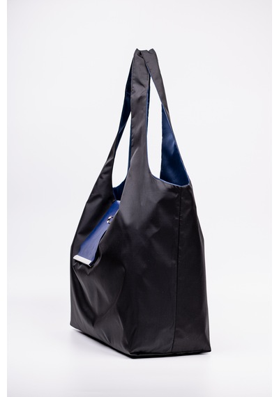 Fabric Craft Bag Omuz Çantası Siyah 50x60 Cm Katlanabilir Büyük Boy Tote Siyah - Lacivert