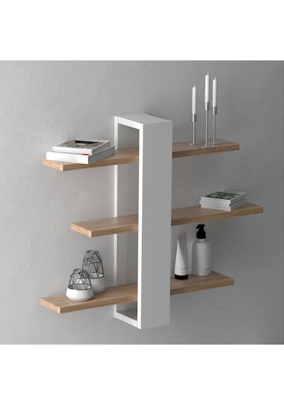 Reyo Falez-104 3 Raflı Dekoratif Duvar Rafı Atlantik Çam